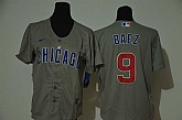 Youth Cubs 9 Javier Baez Gray 2020 Nike Cool Base Jersey,baseball caps,new era cap wholesale,wholesale hats